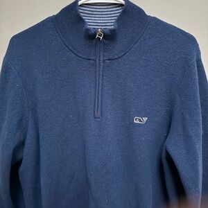 COPY - Men's Vineyard Vines Quarter Zip Navy Sweater
